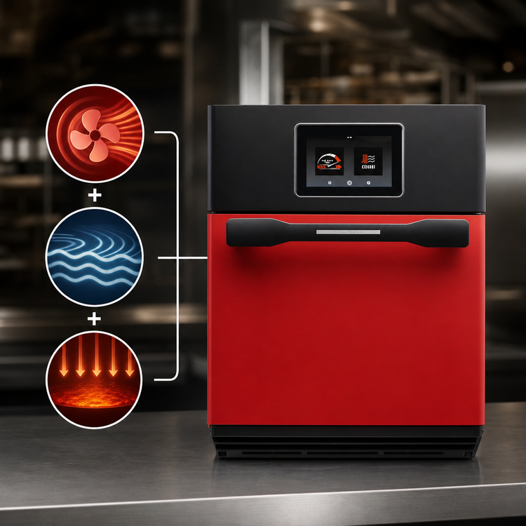 Product image #3 for Lainox Oracle ORACRB Countertop Boosted High-Speed Combi Wave Oven, 0.61 Cu. Ft., Red