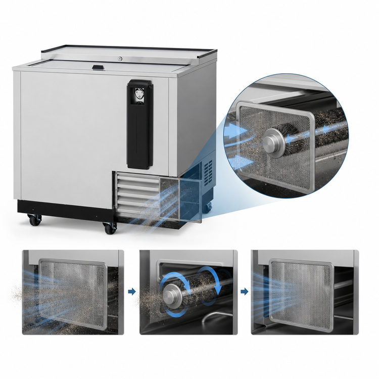 Product image #3 for Turbo Air Super Deluxe 36-Inch Stainless Steel Bottle Cooler with Sliding Lid, 8.5 Cu. Ft.