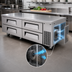 Thumbnail image #3 for Turbo Air Super Deluxe 72-Inch 4-Drawer Chef Base Refrigerator, Side-Mounted Self-Contained, Stainless Steel, 115V