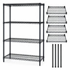 Thumbnail image #3 for Quantum WR54-2460BK 60 x 24 x 54 Inch Stationary 4-Shelf Wire Shelving Starter Unit, Black Epoxy Finish