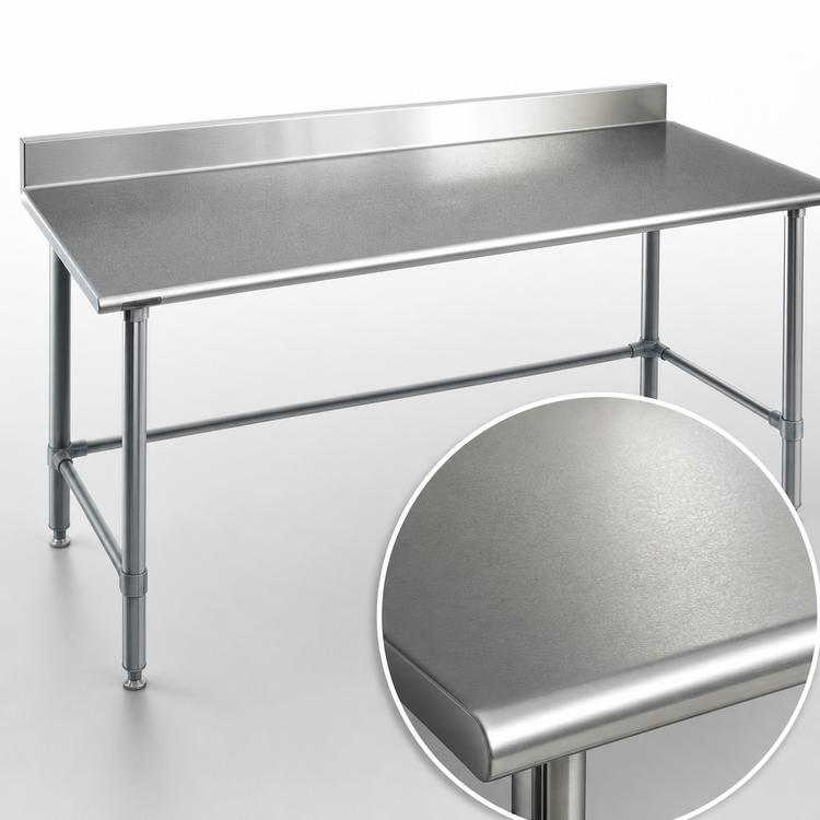 Product image #3 for Eagle Group Budget Series 72" x 36" Stainless Steel Work Table with 4-1/2" Backsplash