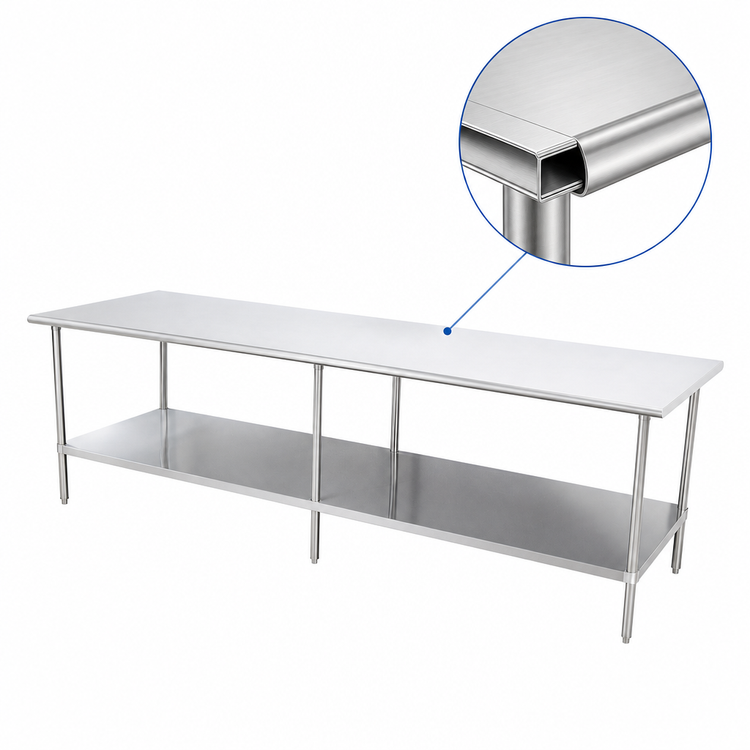 Product image #3 for 108" x 18" Stainless Steel Work Table with Adjustable Undershelf