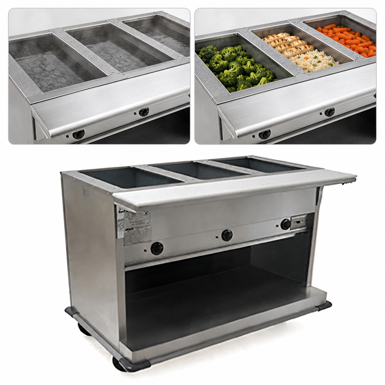 Product image #3 for Spec-Master PHT4OB-240 Portable Electric Hot Food Table with 4 Wells