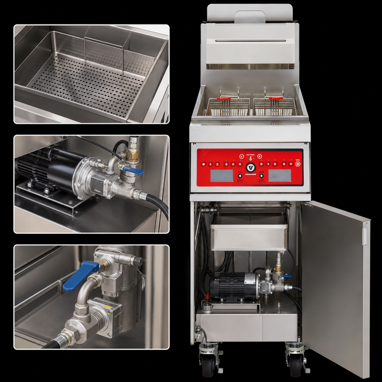 Product image #4 for Vulcan VFRY18F 18-Inch Heavy Duty Range Match Gas Fryer with Built-In Filtration