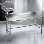 Thumbnail image #3 for Eagle Group Spec-Master T2460GTEM-BS Stainless Steel Work Table, 60 x 24 Inch, 14-Gauge Top, Box Marine Edge, 4-1/2-Inch Backsplash