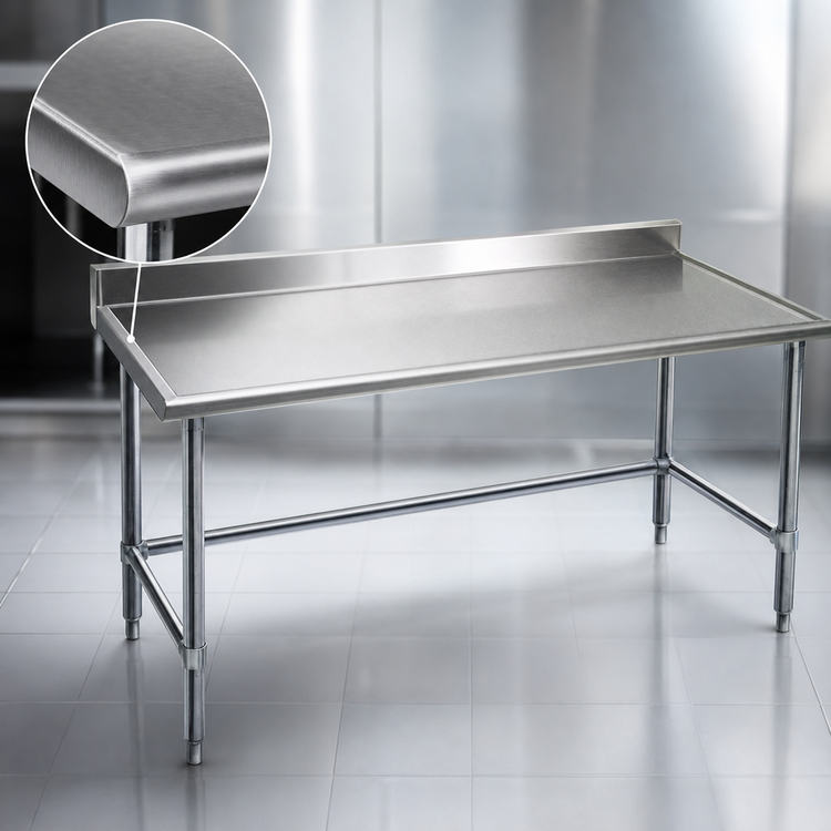 Product image #3 for Eagle Spec-Master Marine Series 60-Inch x 24-Inch Stainless Steel Work Table with 4-1/2-Inch Backsplash
