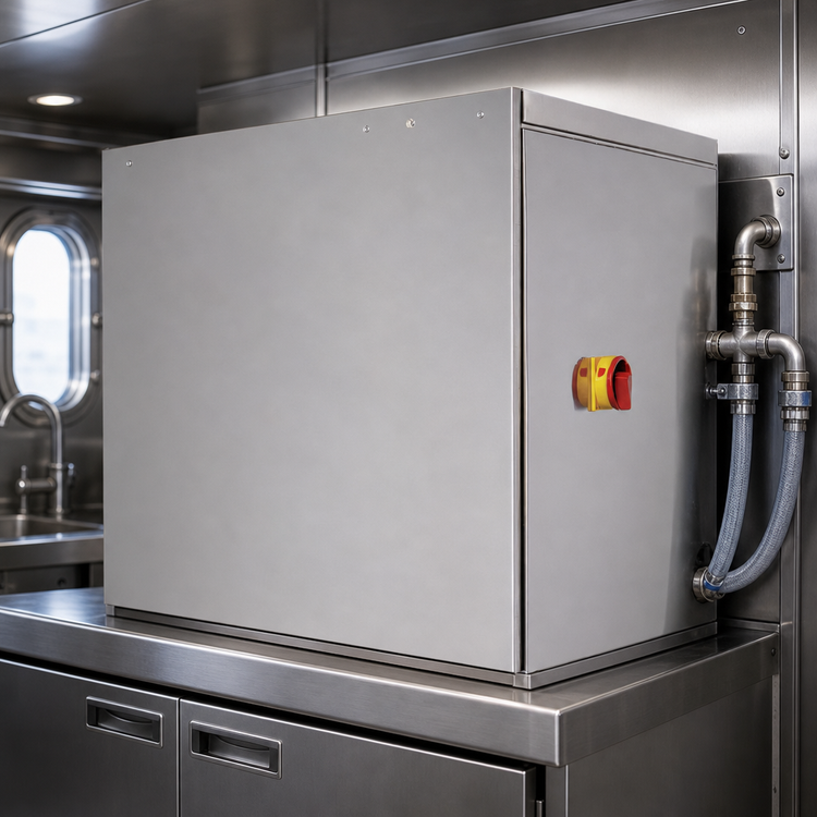 Product image #3 for Manitowoc Indigo NXT Marine Water-Cooled Self-Contained Dice Cube Ice Maker, 703 lb/24 Hr