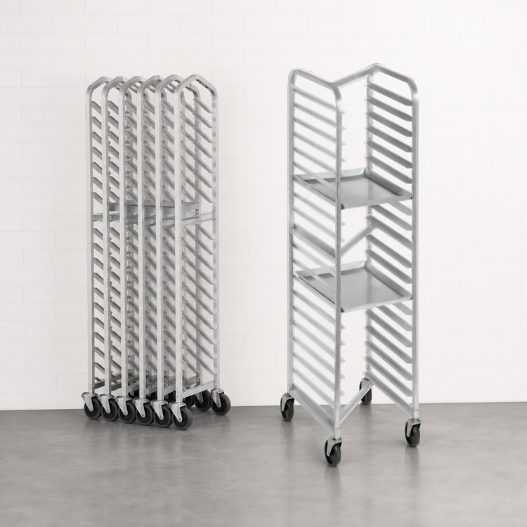 Product image #4 for Channel Standard Heavy-Duty Nesting Aluminum Bun Pan Rack, End Load, 18 Full-Size Pan Capacity, 20.5 x 26 x 64 Inches