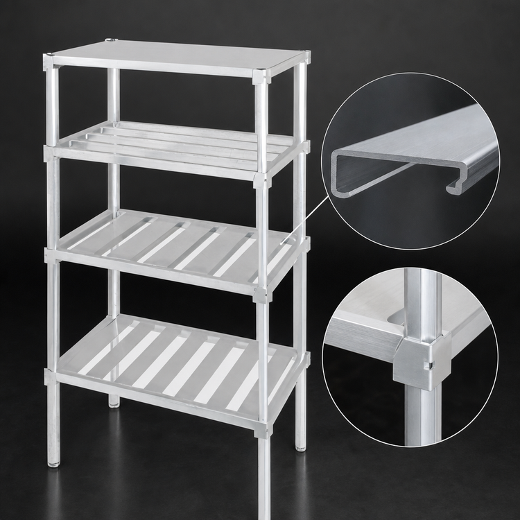 Product image #3 for Channel Manufacturing 48" x 24" Aluminum 4" E-Channel Adjustable Shelf