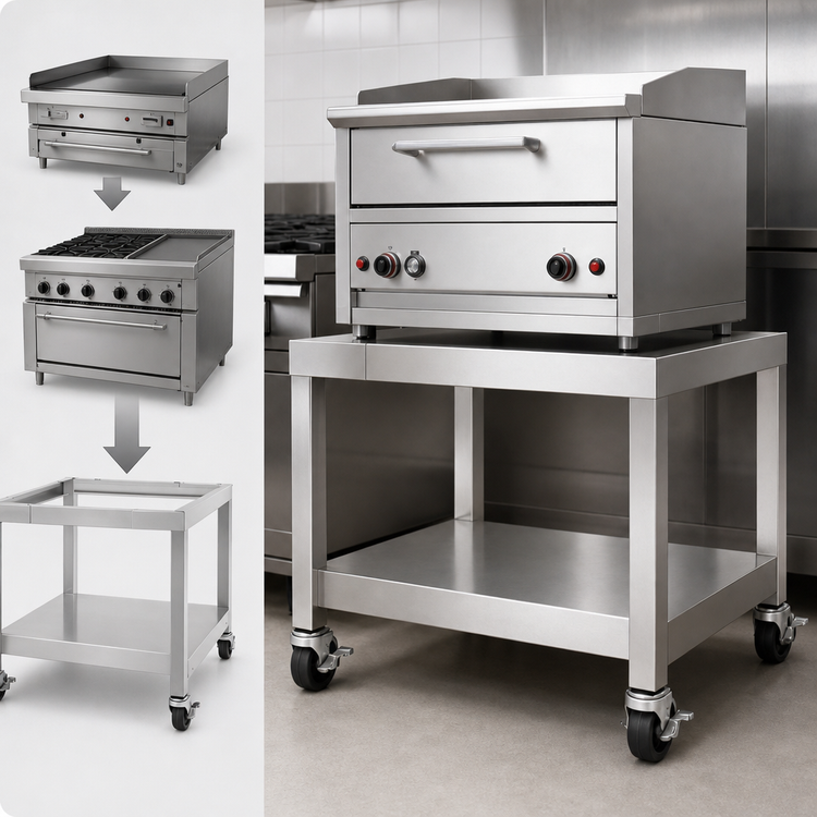Product image #3 for Garland Stainless Steel Equipment Stand for E24 & G24 Series, 48 Inch Wide x 24-1/2 Inch High