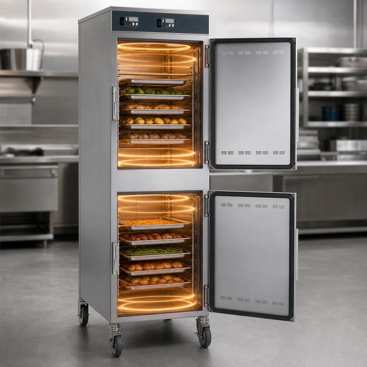 Product image #4 for Alto-Shaam Halo Heat Mobile Double-Compartment Heated Holding Cabinet, 8 Sheet Pans Per Compartment