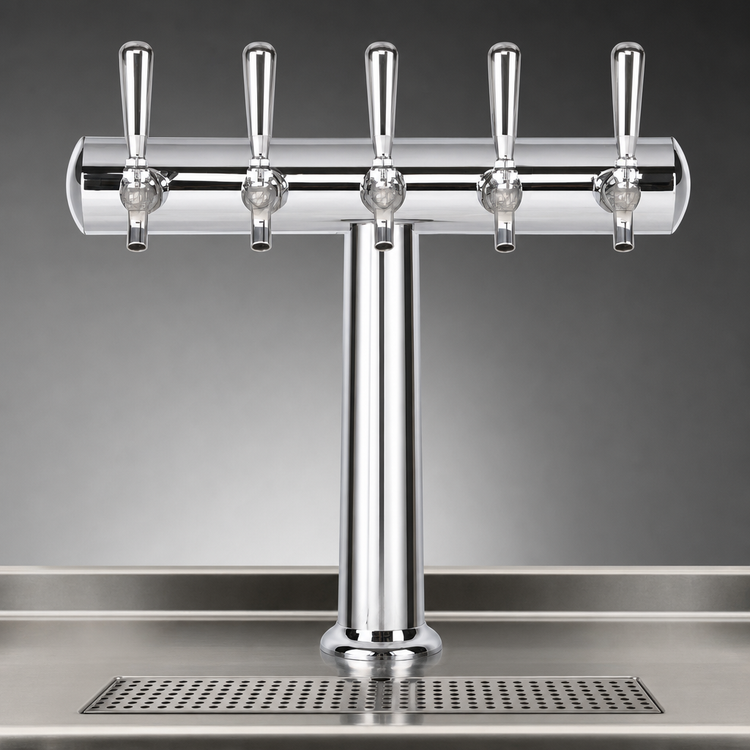 Product image #3 for Havana Countertop Glycol-Cooled 5-Faucet Draft Beer Tower, Chrome Finish