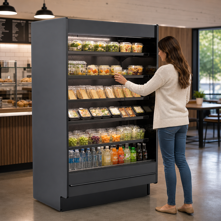 Product image #3 for Fusion® MD484R Self-Service Refrigerated Display Case with Open Reach-In Front and Remote DX Refrigeration
