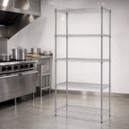 Thumbnail image #3 for Quantum WR86-1830S-5 5-Shelf Wire Shelving Starter Unit, 30"W x 18"D x 86"H, 304 Stainless Steel
