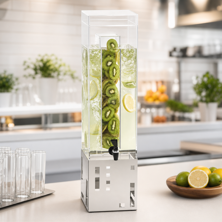 Product image #3 for Squared 3 Gallon Beverage Dispenser with Infusion Chamber and Stainless Steel Base