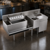 Thumbnail image #3 for Krowne Royal Series 70-Inch Stainless Steel Underbar Hand and Dump Sink Workstation with 24-Inch Ice Bin, 10-Circuit Cold Plate, Elixir Well, and Cabinet Below