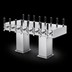 Thumbnail image #3 for Perlick Back-to-Back Bridge Tee Extra High Countertop Glycol-Cooled Draft Beer Tower, 36 Faucets, Polished Chrome