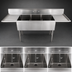 Thumbnail image #3 for John Boos B Series 3-Compartment Stainless Steel Sink with Left and Right Drainboards