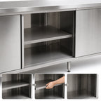 Thumbnail image #3 for John Boos EBRS-24132 Removable Intermediate Shelf, 132"W x 24"D, 2-Piece, 18-Gauge 300 Series Stainless Steel
