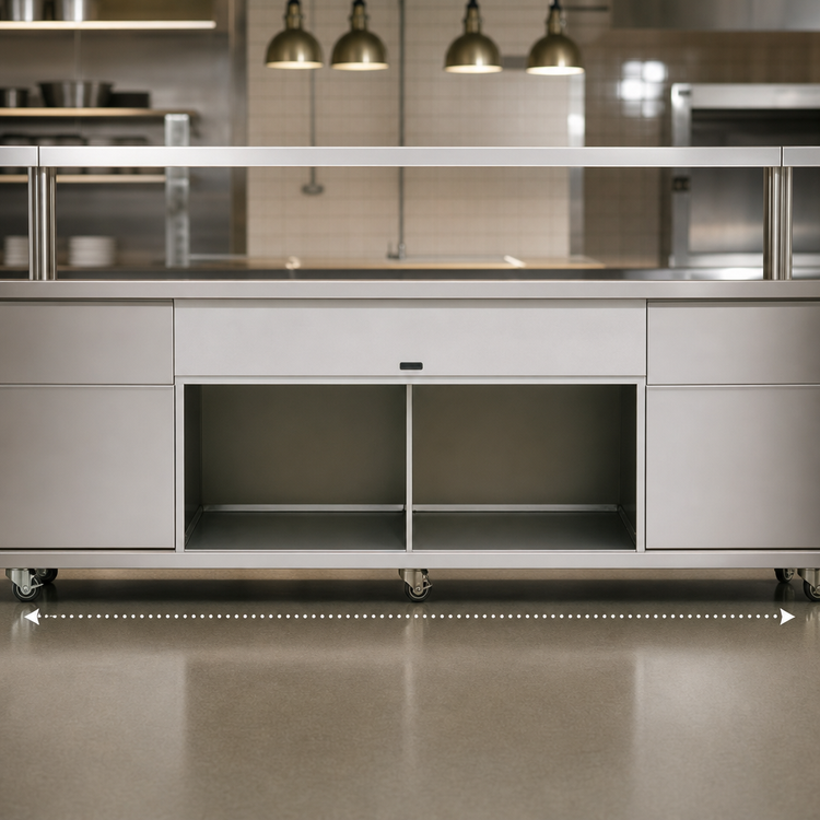Product image #3 for Vollrath 4-Series Signature Server Open Storage Option for 74-Inch-Wide Units, Stainless Steel