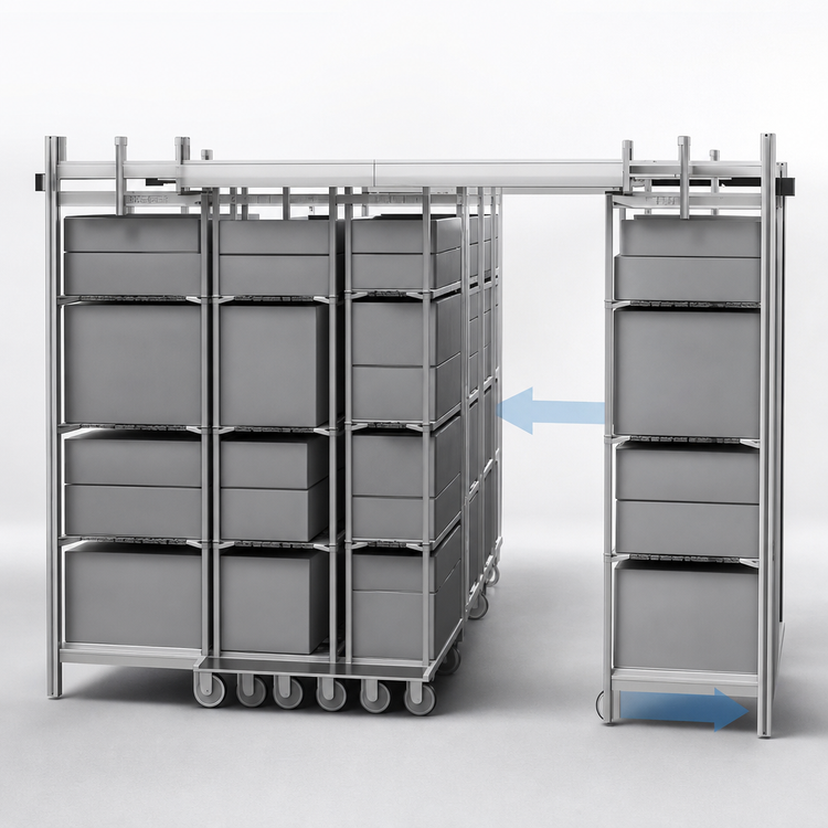 Product image #3 for Metro Super Erecta Double Deep Top-Track Mobile Unit Kit, 21 Inch Wide