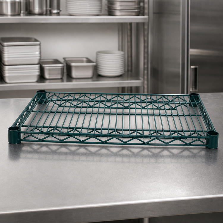 Product image #4 for Advance Tabco Special Value Series Heavy-Duty Wire Shelf, 60 Inch W x 24 Inch D, Green Epoxy Coated