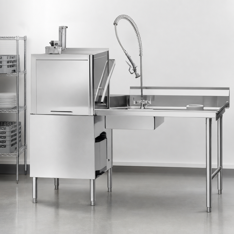 Product image #3 for Eagle Group Straight Soiled Dishtable with Right-to-Left Operation and Pre-Rinse Sink, 72 x 30 Inches