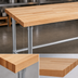 Thumbnail image #3 for John Boos 48 x 36 Inch Wood Top Work Table with 1-1/2 Inch Northern Hard Rock Maple Edge Grain Top and Galvanized Base