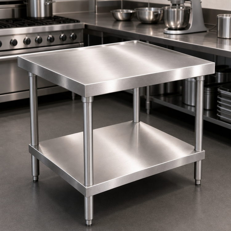Product image #3 for 24" x 30" Stainless Steel Mixer Table with Undershelf and Legs