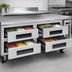 Thumbnail image #3 for KoolMore 72-Inch Commercial Chef Base Refrigerator Storage Cabinet with Pull-Out Drawers