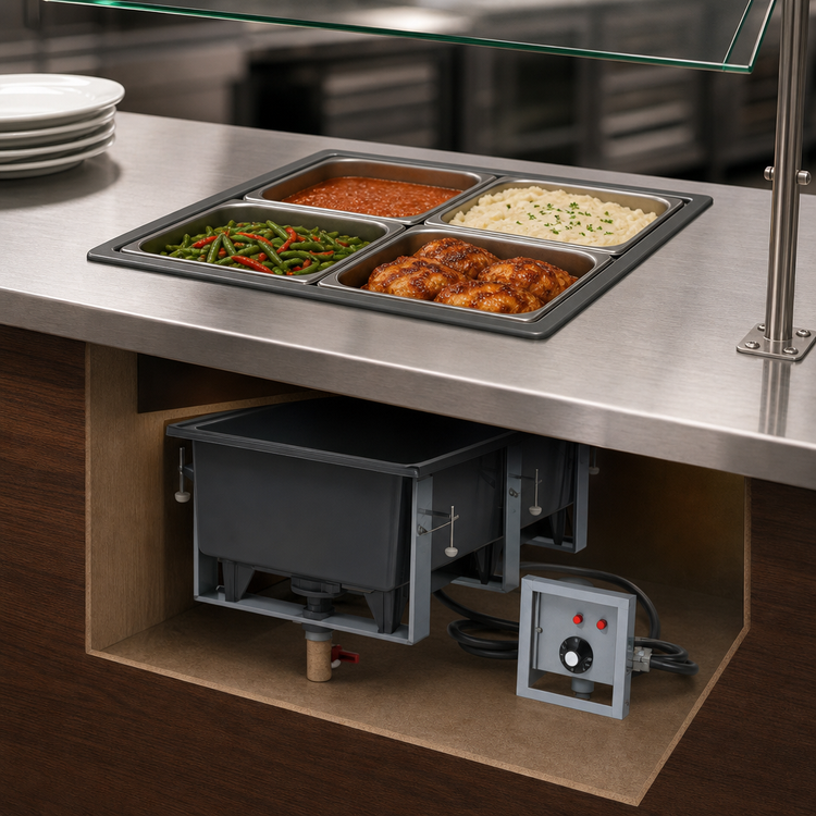 Product image #3 for Vollrath Cayenne 4-Pan 1/3-Size Top-Mount Drop-In Electric Hot Well Warmer