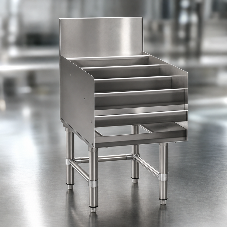 Product image #3 for Eagle Group Spec-Bar 36-Inch Wide x 24-Inch Deep Freestanding Stainless Steel Liquor Bottle Display Unit, 4-Step, No Speed Rail