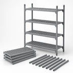 Thumbnail image #4 for Cambro Camshelving® Premium CPSK1860V4480 4-Shelf Vented Polymer Shelving Kit, 60 x 18 in, Speckled Gray