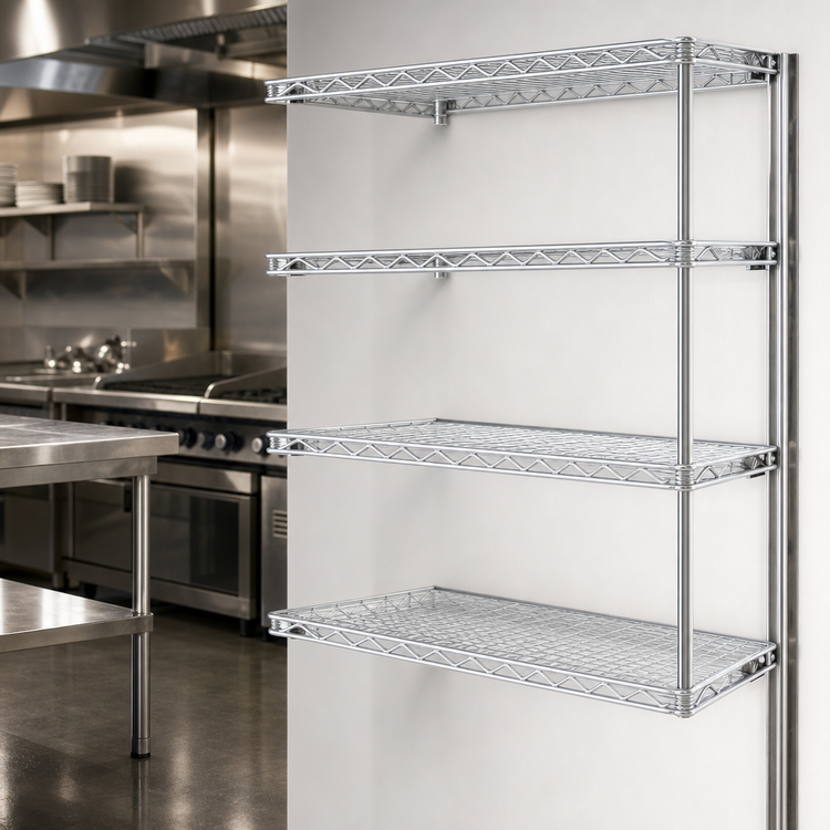 Product image #3 for Eagle Group 4-Tier Add-On Wire Shelving Unit, 30 x 18 x 63 Inches, Chrome-Plated