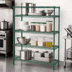 Thumbnail image #3 for Quantum WR86-1836P 4-Shelf Wire Shelving Starter Unit, 36"W x 18"D x 86"H, Green Epoxy Finish