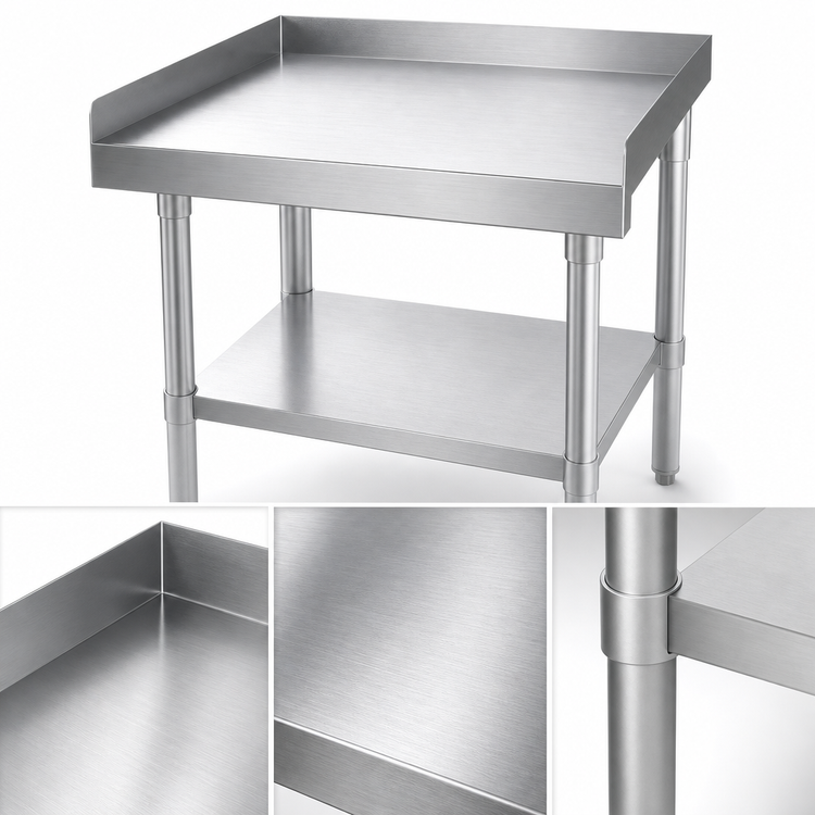 Product image #3 for KoolMore 24"W x 30"D 16-Gauge Stainless Steel Equipment Stand with Adjustable Galvanized Undershelf