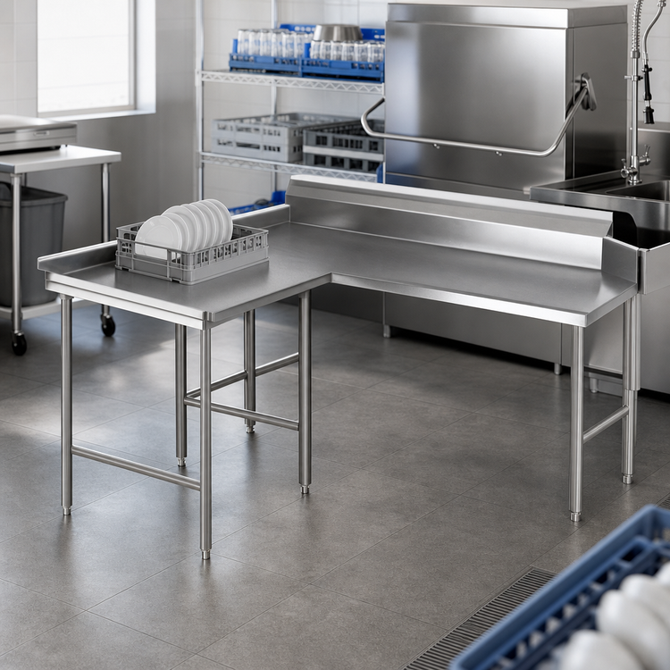 Product image #3 for Eagle Group Island Design Clean Dishtable, 96-Inch, Left-Hand, 16/430 Stainless Steel