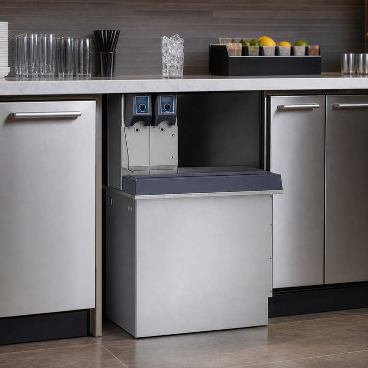 Product image #3 for Follett Vision VU155N0RP 150 lb. Low Profile Push Button Ice and Water Dispenser