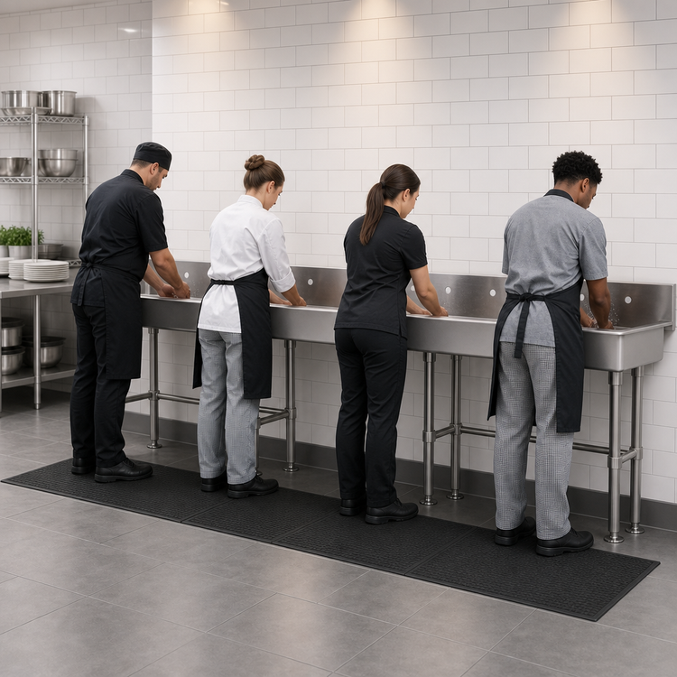 Product image #3 for Advance Tabco 120-Inch Multiwash Freestanding ADA Hand Wash Sink with Splash Mount Faucet Provision
