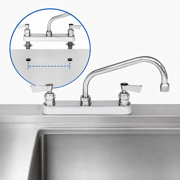 Product image #3 for Fisher Deck-Mount Manual Faucet with 6-Inch Swing Spout, 8-Inch Centers