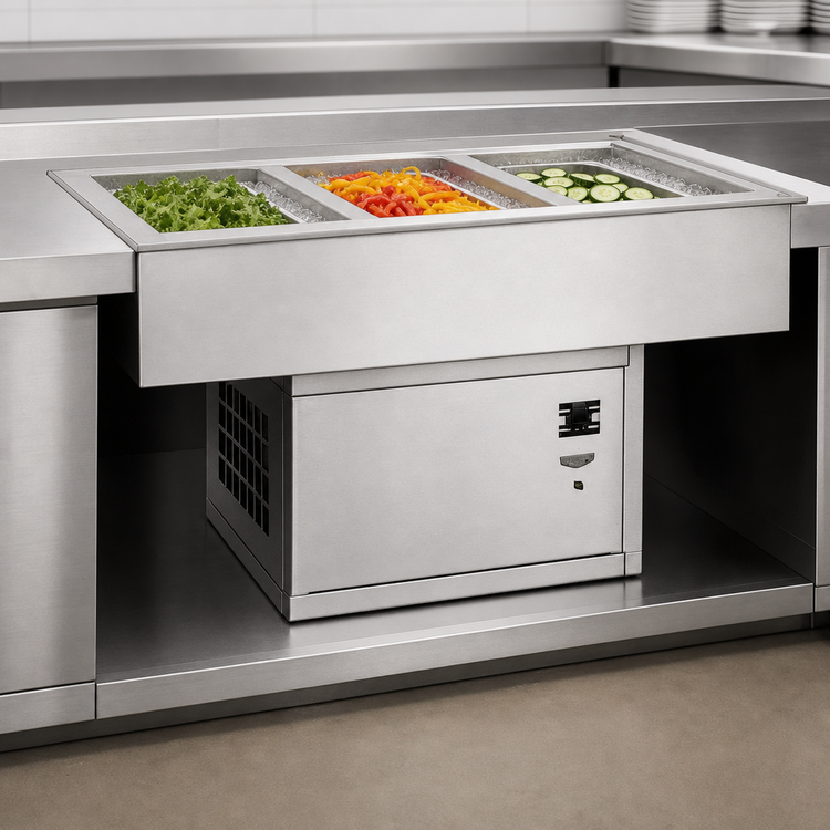 Product image #3 for Atlas Metal WCM-4 Self-Contained Refrigerated 4-Pan Full-Size Cold Food Drop-In Well