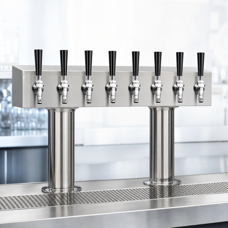 Product image #3 for Pro-Line Direct Draw Double Pedestal Conversion Tower, 24-Inch Box, 8 Faucets, Air-Cooled
