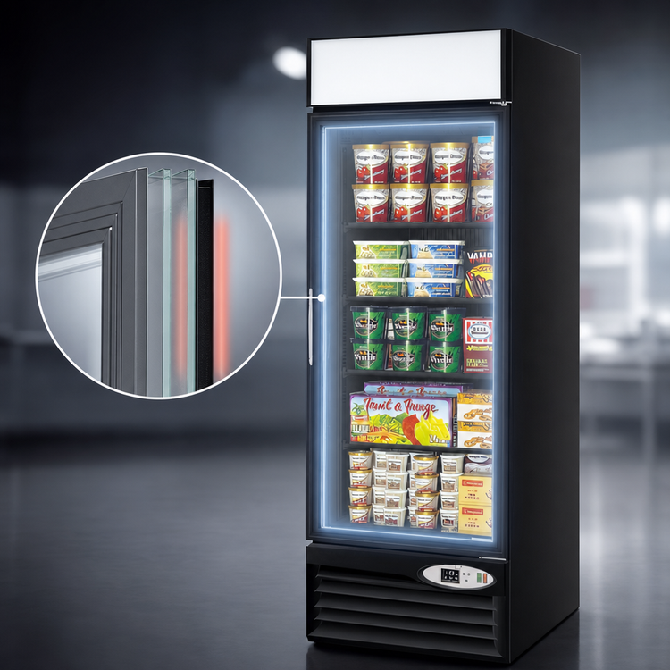 Product image #3 for Turbo Air 27-Inch Single-Section Glass Door Merchandiser Freezer, 17.7 Cu. Ft., Bottom-Mount, Black