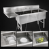 Thumbnail image #3 for John Boos B Series 3-Compartment Sink with Left Drainboard, 16-Gauge Stainless Steel, 18