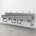 Thumbnail image #3 for Advance Tabco 5-Station Wall Mounted Knee Operated Hand Sink with Gooseneck Spouts, 100 Inch, 14 Gauge 304 Stainless Steel