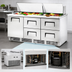 Thumbnail image #3 for True 72-Inch 3-Section Refrigerated Sandwich/Salad Prep Table with 1 Door, 4 Drawers and 30-Pan Top