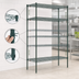 Thumbnail image #4 for Metro Super Adjustable Super Erecta Stationary Starter Wire Shelving Unit, 36W x 18D x 74H, 5 Shelves, Metroseal 3 Green Epoxy Finish