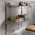 Thumbnail image #3 for Quantum Cantilever Double-Shelf Wall-Mount Wire Shelving Unit, 30 x 21 Inches, Gray Epoxy