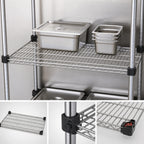 Thumbnail image #3 for Eagle Group QuadTruss QAR1448S Wire Reverse Mat Shelf, 48"W x 14"D, Stainless Steel Finish Case of 4