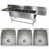 Thumbnail image #3 for John Boos Pro-Bowl 3-Compartment Sink with Dual Drainboards, 93-1/4 Inch Wide, 14 Gauge Stainless Steel